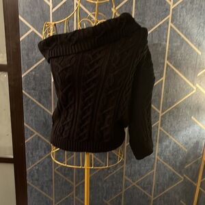 Acrobat One Shoulder Cable Knit Sweater